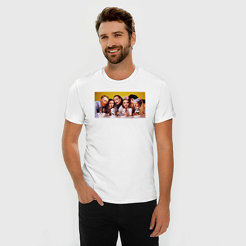Мужская slim-футболка Художниик друзья / Белый – фото 3