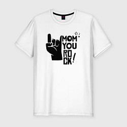 Футболка slim-fit Мама крутая, цвет: белый