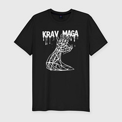 Футболка slim-fit Крав-мага сила руки, цвет: черный
