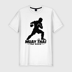 Футболка slim-fit Муай Тай сила и мощь тайского бокса, цвет: белый