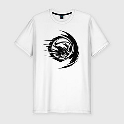 Футболка slim-fit Волейбольный мяч вихревой удар, цвет: белый