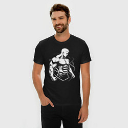Футболка slim-fit Мускулистый аниме, цвет: черный — фото 2