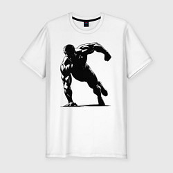 Футболка slim-fit Отжимание на одной руке, цвет: белый