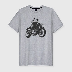 Футболка slim-fit Бульдог байкер на мотаке, цвет: меланж