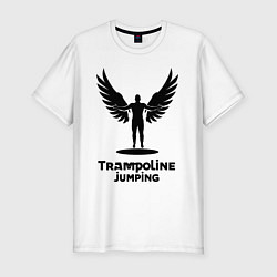 Футболка slim-fit Прыжки на батуте с крыльями, цвет: белый