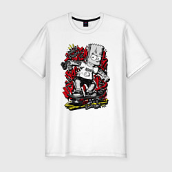 Футболка slim-fit Барт с татуировками, цвет: белый