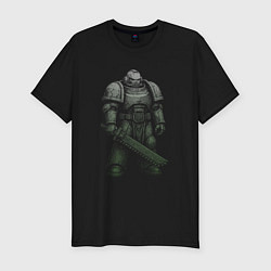 Футболка slim-fit Неопознанный космодесантник, цвет: черный