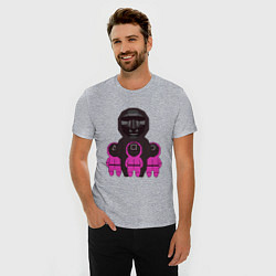 Футболка slim-fit Персонажи сериала игра в кальмара, цвет: меланж — фото 2