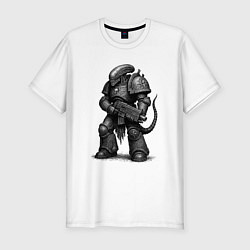 Футболка slim-fit Ксеноморф с болтером, цвет: белый