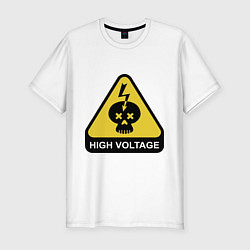 Футболка slim-fit Опасно - высокое напряжение, цвет: белый