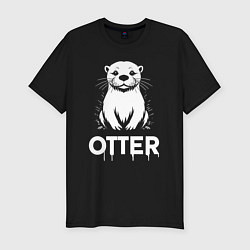 Футболка slim-fit Выдра в стиле граффити, цвет: черный