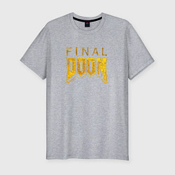 Футболка slim-fit Doom final gold logo, цвет: меланж