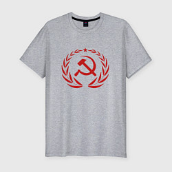 Футболка slim-fit Герб СССР серп и молот, цвет: меланж
