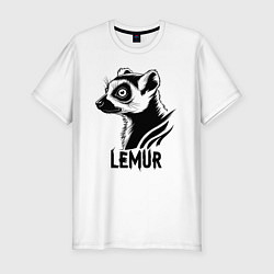 Футболка slim-fit Лемур штрих, цвет: белый