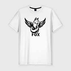 Футболка slim-fit Крылатая лиса, цвет: белый