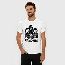 Футболка slim-fit Ramones силуэты, цвет: белый — фото 2