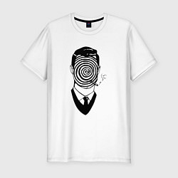 Футболка slim-fit Человек-загадка, цвет: белый