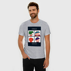 Футболка slim-fit Южный парк постер, цвет: меланж — фото 2