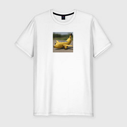 Футболка slim-fit Дикий банан мем, цвет: белый