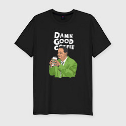 Футболка slim-fit Damn good coffee, цвет: черный