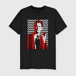 Футболка slim-fit Дейл Купер постер, цвет: черный