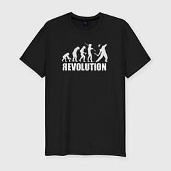 Футболка slim-fit Революция - эволюция, цвет: черный