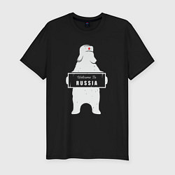 Футболка slim-fit Welcome russian bear, цвет: черный