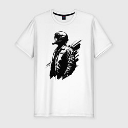 Футболка slim-fit Авиатор в эпичном стиле, цвет: белый