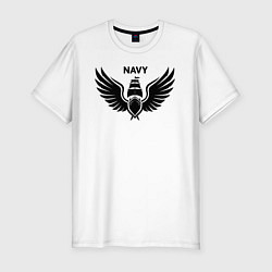 Футболка slim-fit Крылья морского флота, цвет: белый