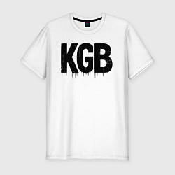 Футболка slim-fit КГБ черной краской, цвет: белый