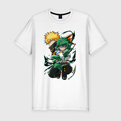 Футболка slim-fit Моя геройская академия Изуку Мидория, цвет: белый