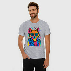 Футболка slim-fit Лиса Pop Colors, цвет: меланж — фото 2