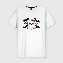 Футболка slim-fit Готическое очарование - приведение, цвет: белый