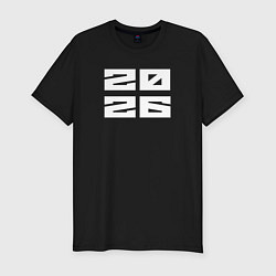 Футболка slim-fit 2026 крупными, цвет: черный
