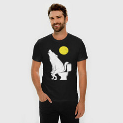 Футболка slim-fit Срущий волк, цвет: черный — фото 2