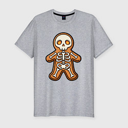 Футболка slim-fit Скелет печеньки, цвет: меланж