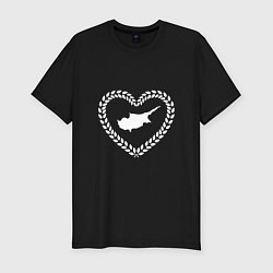 Футболка slim-fit Кипр в сердце монохром, цвет: черный