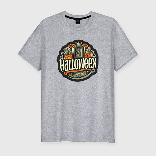 Мужская slim-футболка День хэллоуина / Меланж – фото 1