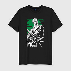 Футболка slim-fit Ророноа Зоро три катаны, цвет: черный