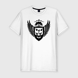 Футболка slim-fit Крылатый щит Чебоксар, цвет: белый
