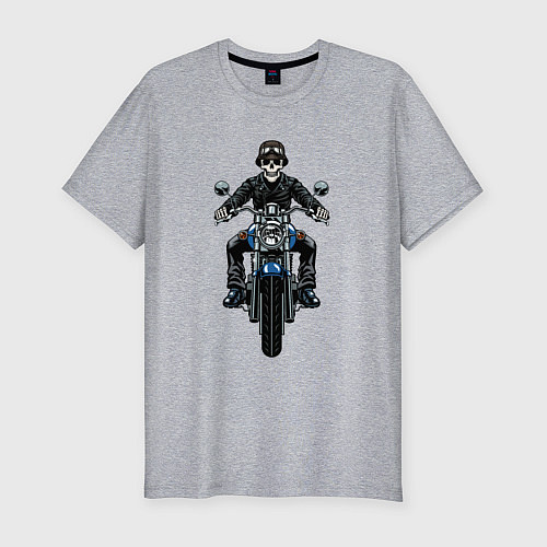 Мужская slim-футболка Skeletor racer / Меланж – фото 1