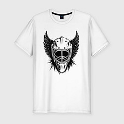 Футболка slim-fit Крылатая хоккейная маска, цвет: белый