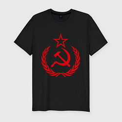Футболка slim-fit СССР герб, цвет: черный