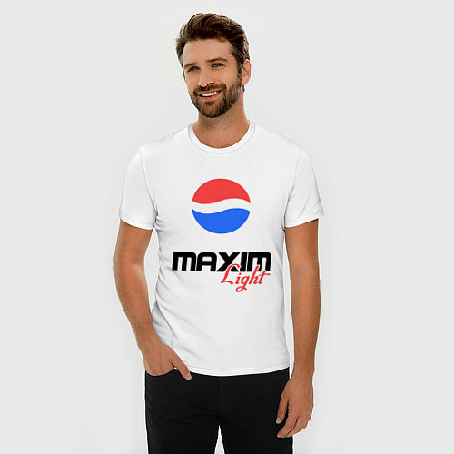 Мужская slim-футболка Максим Лайт / Белый – фото 3