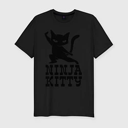 Футболка slim-fit Ninja kitty, цвет: черный