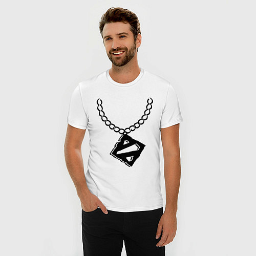 Мужская slim-футболка Dota 2: Medallion / Белый – фото 3