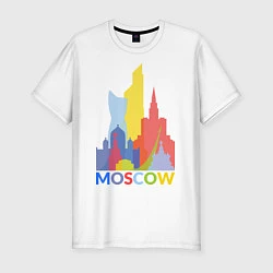 Футболка slim-fit Moscow Colors, цвет: белый