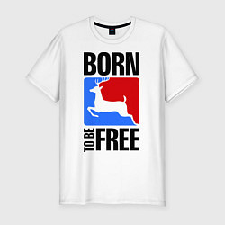 Футболка slim-fit Born to be free, цвет: белый