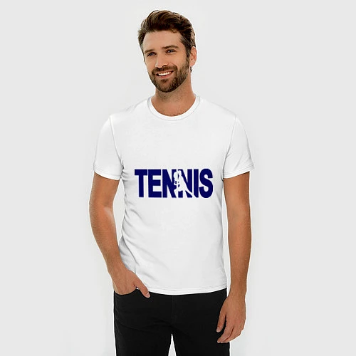 Мужская slim-футболка Tennis / Белый – фото 3