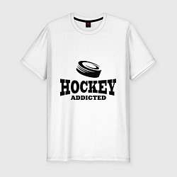 Футболка slim-fit Hockey addicted, цвет: белый